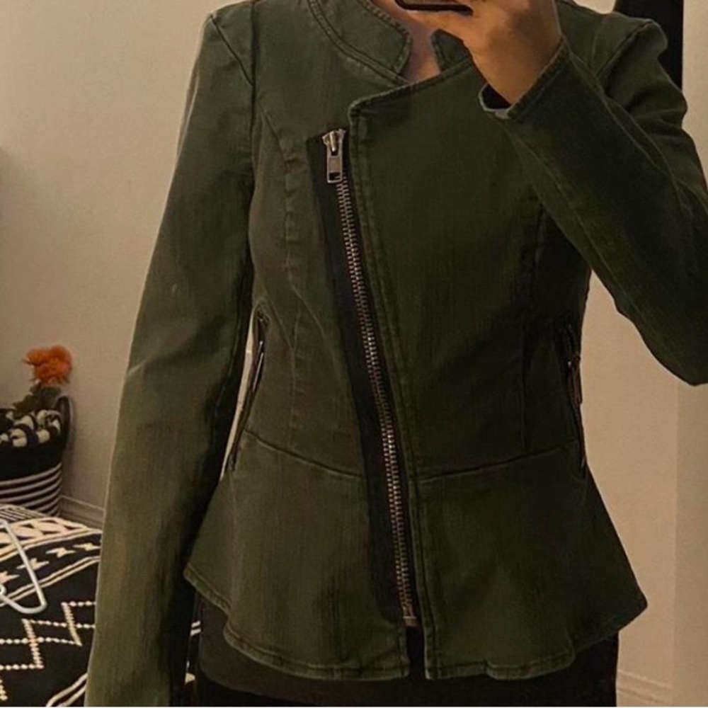 Free people peplum denim jacket